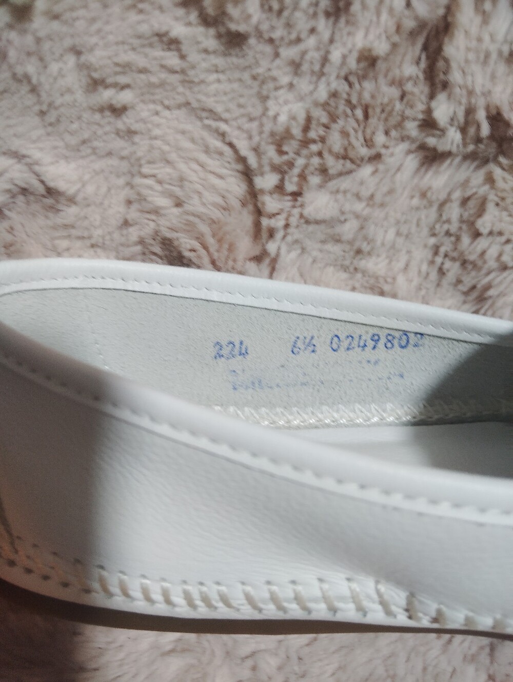 Minnetonka White Leather Slip-On Loafers - Picture 5 of 7